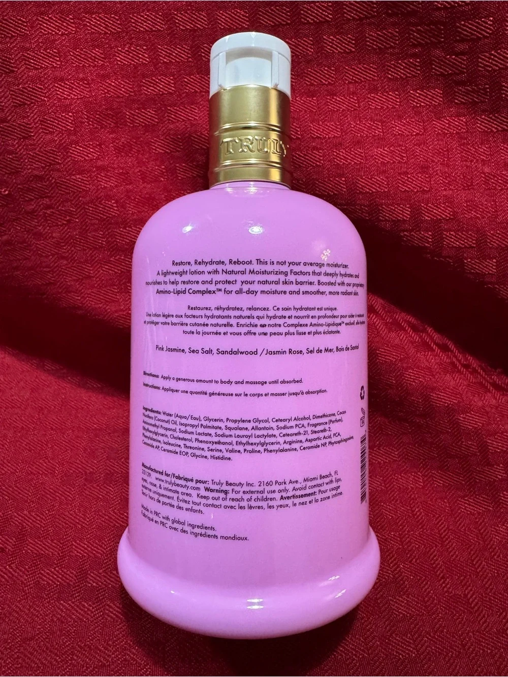 TRULY Smooth Legend Pink Body Lotion with Gold Pump